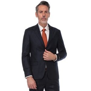 Italian Made Mens Classic Stripe Suit Wool Jacket